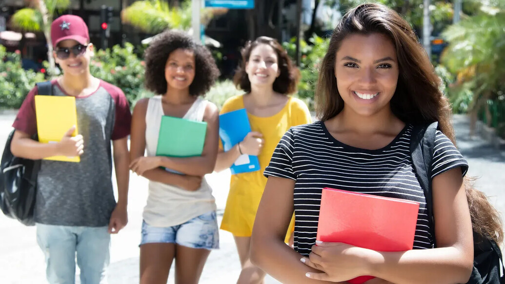 Group of students smiling