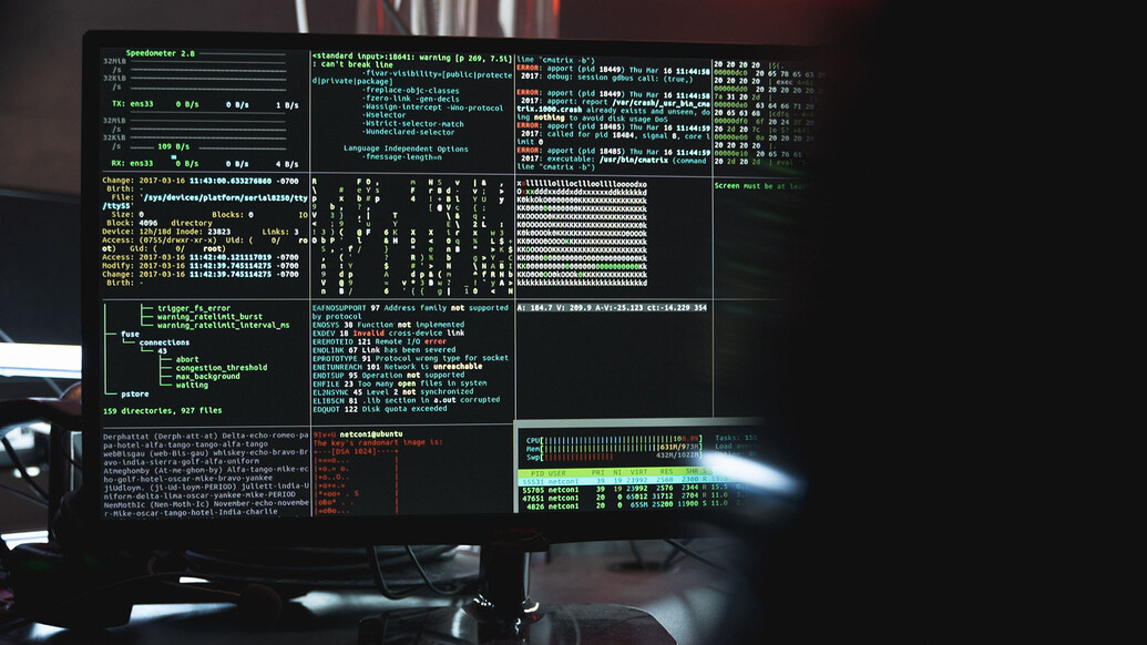 Computer screen with code showing